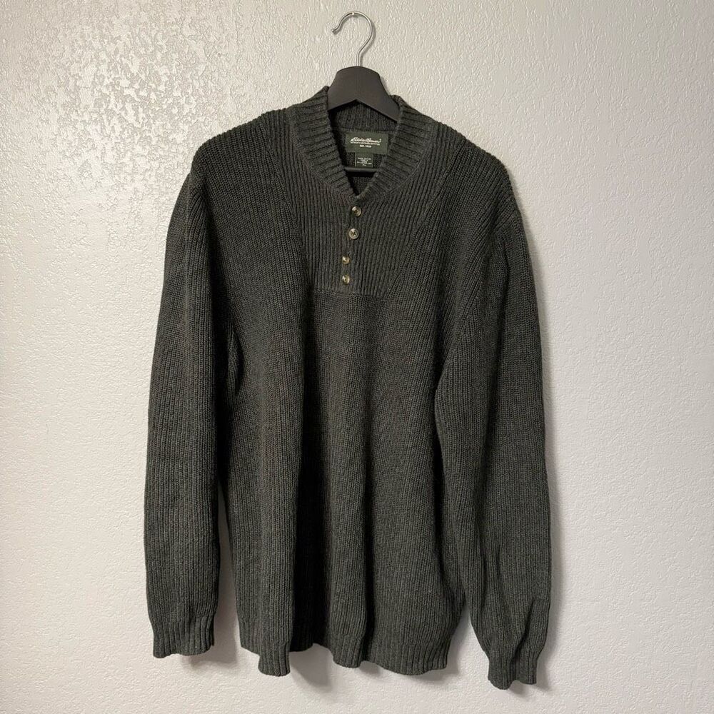 Eddie Bauer Men’s 100% Cotton Sweater size XL Dark Green